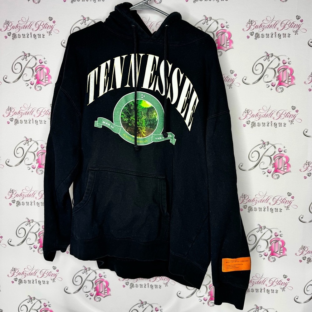 Justin timberlake concert tour sweater dates on back Black Tennessee Hoodie